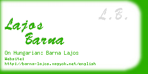 lajos barna business card